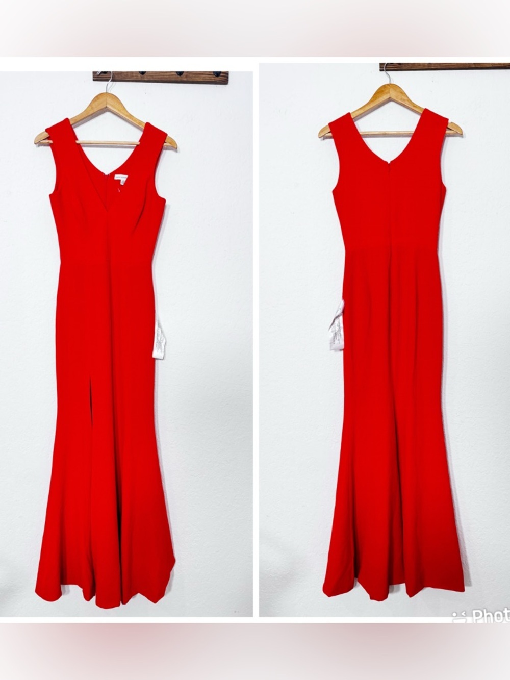Sandra Plunge Crepe Trumpet Gown